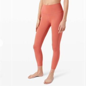 LULULEMON Wunder Under High Rise Tight Full on Luxtreme in Size 2. Rustic Coral